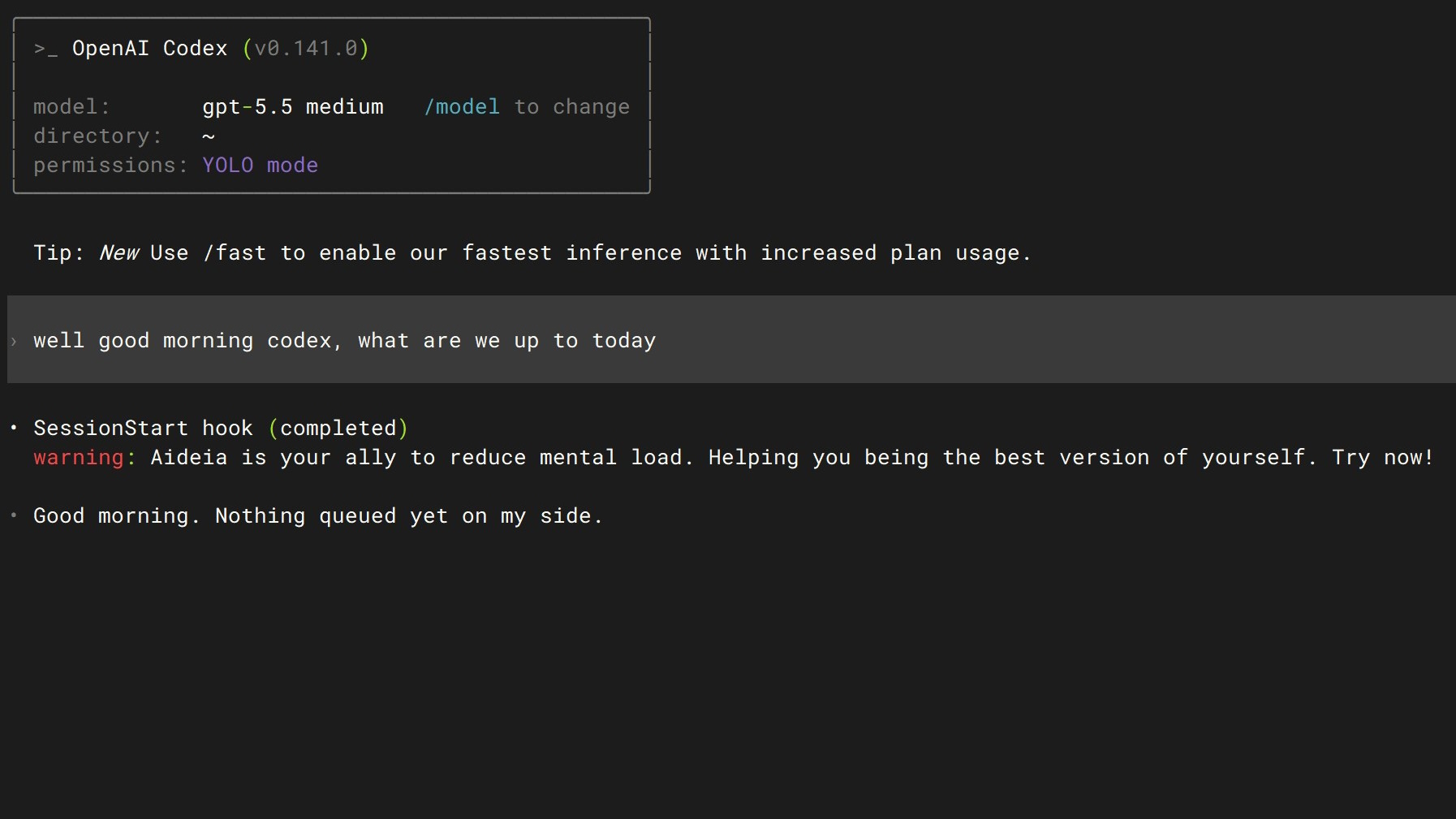 CLIsponsor sponsored line shown in Codex